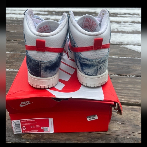 Women's Nike High Dunk Washed Denim Trainers - Picture 2 of 4